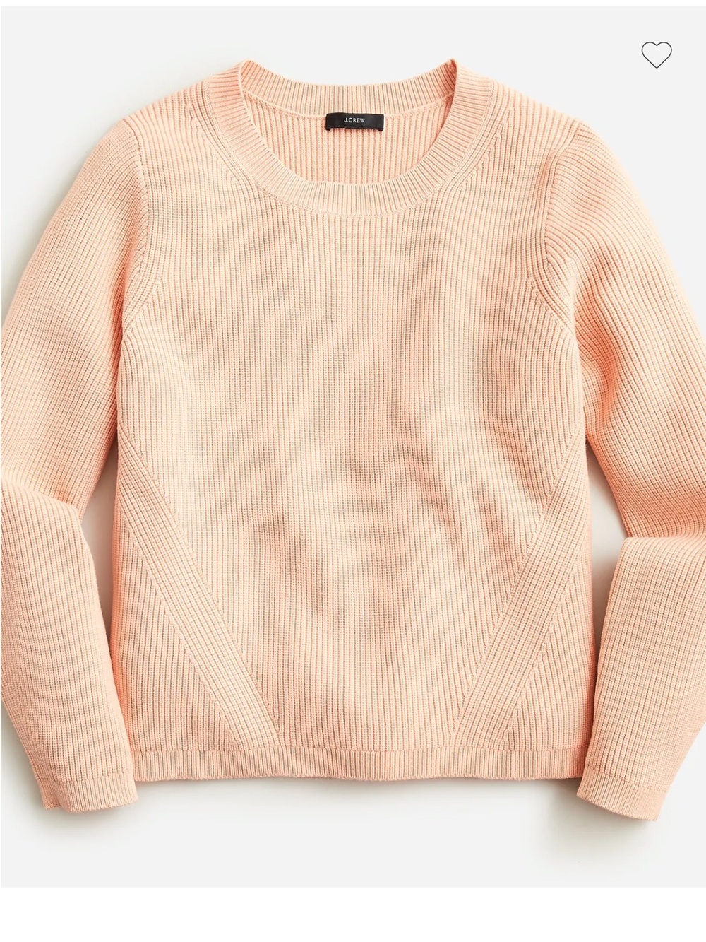 J. Crew Women's Peach Ribbed Stretch Crewneck Sweater